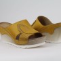 BIOBUT sárga női bőrpapucs
